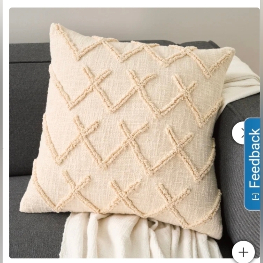 Mina Victory Cotton 20” x 20” Decor Pillow Cover , 2-pack